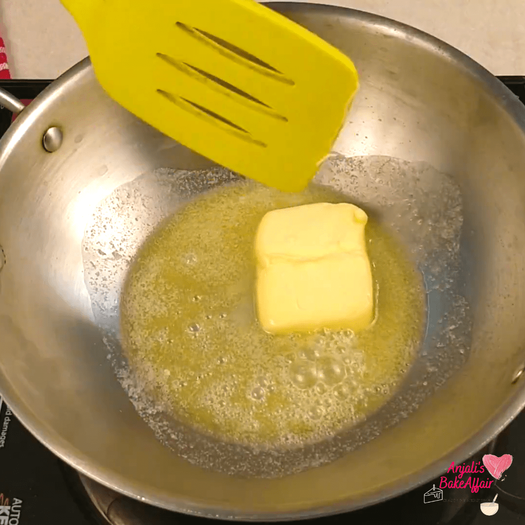 anjalisbakeaffair bechamel sauce creamy white sauce butter melting in a pan 
