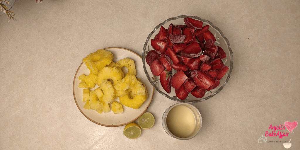 strawberry sorbet
pineapple sorbet